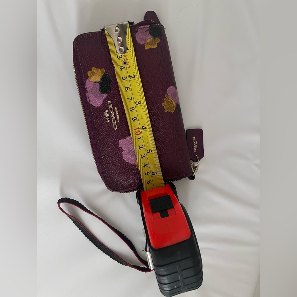 Coach Burgundy and Pink Floral Wallet - Picture 9 of 10